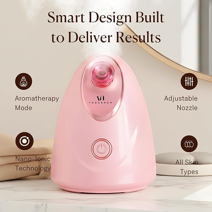 VogueNow Facial Steamer Spa Kit with Complimentary 15 Skin Care Tools | Face Steamer for Facial Deep Cleaning with Humidifier Mode | Self Care Gifts for Women, Spa Gifts, Birthday Gifts for Women