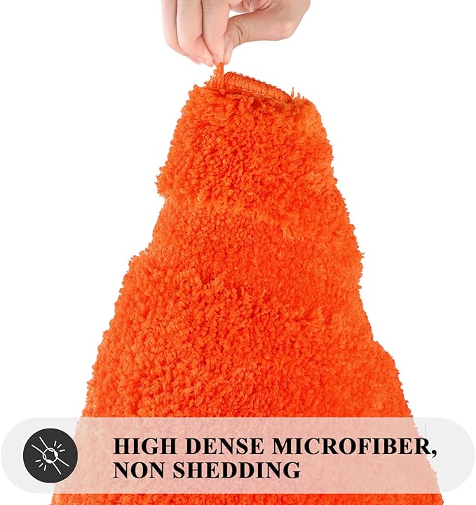 SHACOS Orange Fall Bathroom Rugs Sets 2 Piece 20x32 + 16x24 inch, Non Slip Bath Mat Microfiber Washable Bath Rugs, Soft Fluffy Water Absorbent Carpet for Bathroom Floor Shower Bathtub