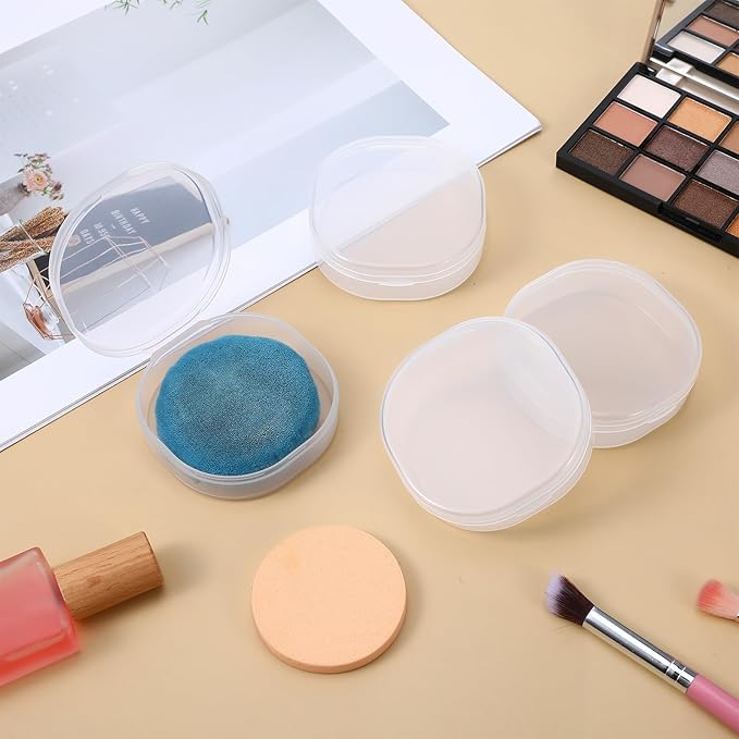 4PCS Plastic Cotton Square Holder, Cosmetic Cotton Pad Holder Portable Travel and Sealed Travel Cottons Rounds Holders Suitable for Makeup Remover Cottons Ball