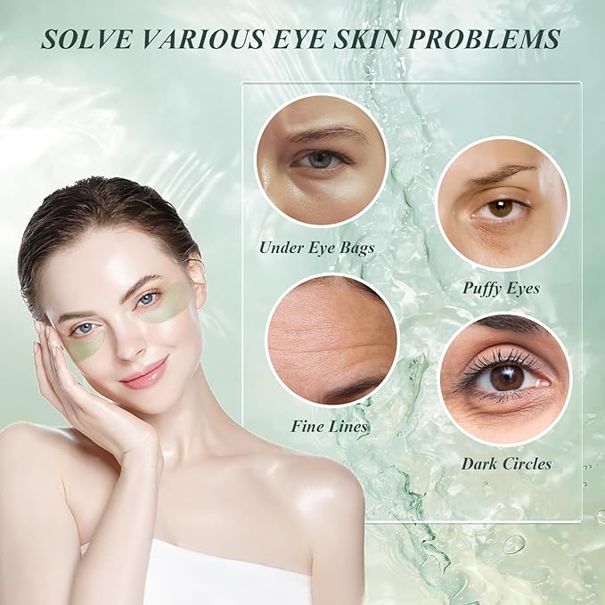 Under Eye Patches for Puffy Eyes and Dark Circles – 60 PCS Aloe Vera Under Eye Mask with Pure Natural Extracts to Combat Puffiness, Fine Lines, Wrinkles, and Bags