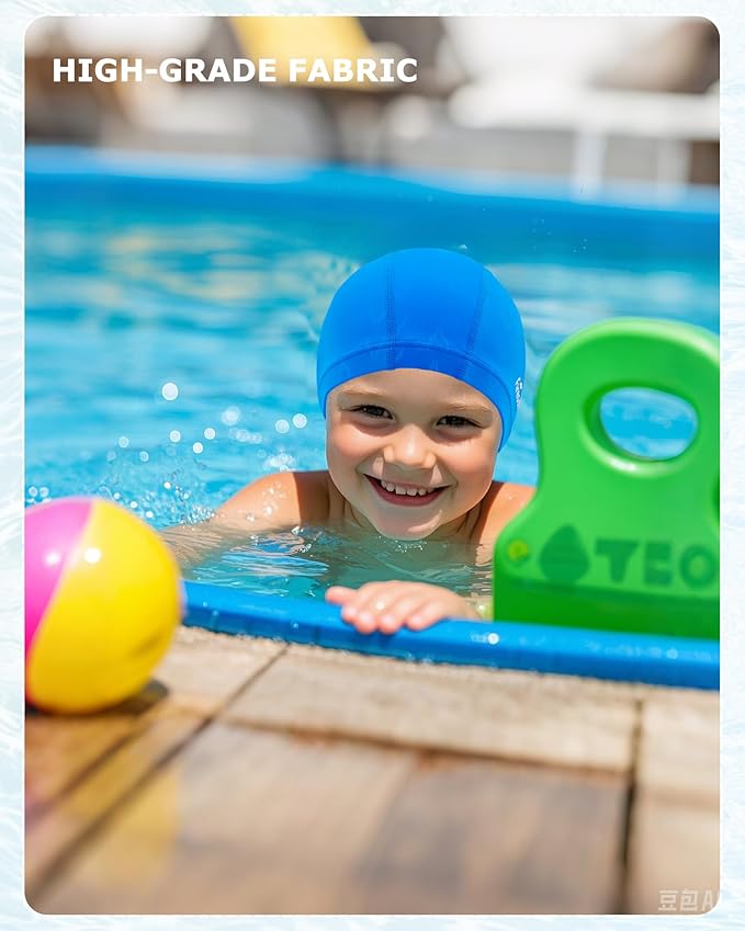 Firesara Fishtail Fabric Swim Cap for Men Women, Breathable High Elasticity Swimming Cap Hair Protection Quick Dry Soft for Long Hair Short Hair, Kids Boys and Girls