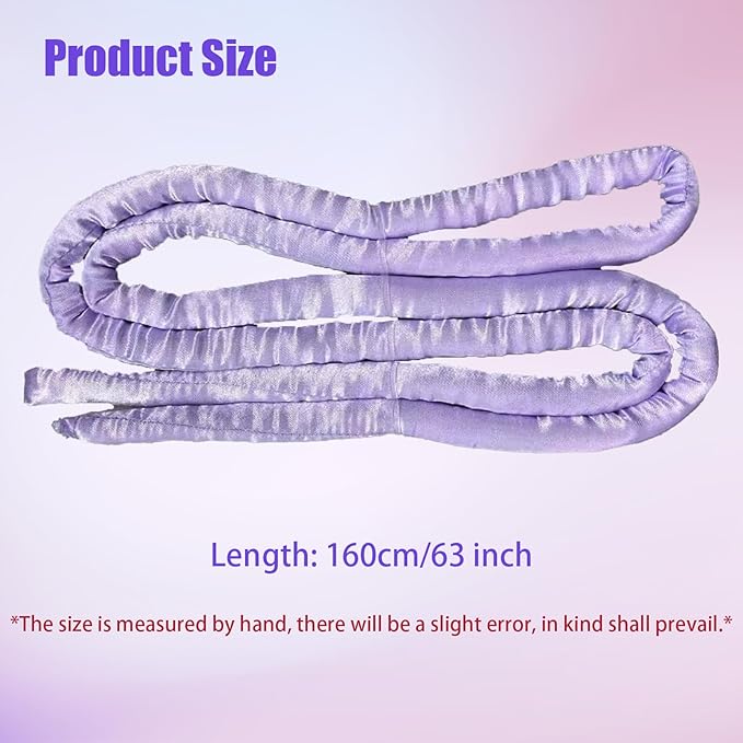 Heatless Curling Rod Headband, 63inch Purple Long Heatless Curls Headband, Soft Hair Curlers to Sleep In(Purple)