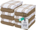 DAN RIVER Premium Kitchen Towels - [Pack of 12] 100% Cotton (16x 26 Inches) -Super Soft,Highly Absorbent, Quick Dry, Dish Towels for Kitchen Towels -Tan