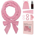 ZILAMPU Heatless Curls Overnight for Long Hair, No Heat Hair Curlers to Sleep In Overnight Curls, 70" Soft Velvet No Heat Overnight Curlers Set for Women (Pink, 9 Pcs)
