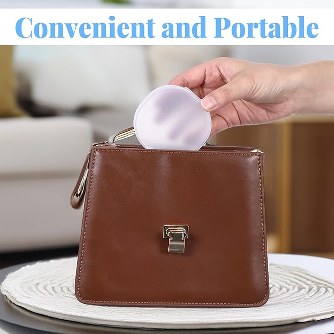 Plastic Cotton Square Holder, 4 PCS Portable Cotton Round Holder Travel Size Makeup Sponge Holders White Transparent Cottons Pads Dispenser Container for Makeup Remover Cottons Balls Puff Small Items