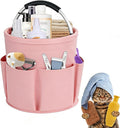 Felt Pet Dog Grooming Bag, Small Pet Grooming Tote Bag, 6-pocket Dog Grooming Supplies Organiser, Travel Outdoor Hold for Clippers Nail Grinder, Cleaning Brush, Trimmer, Nozzle, Pink