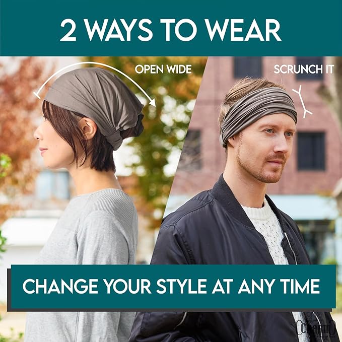CHARM Headband for Men, Japanese Style Bandana Head Bands for Women and Men, Stretch Hair Band for Sports & Daily Wear by Casualbox