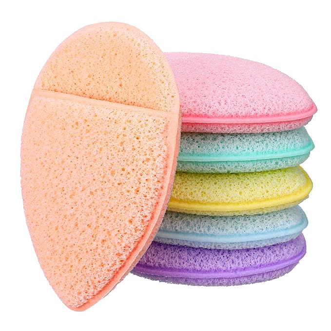6Pcs Facial Sponges for Washing Face - Reusable Makeup Remover Pads for Daily Face Wash Scrubber