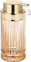 Glass Foam Soap Dispenser, Refillable Faming Dispenser with Gold Pump, Foam Hand Soap Dispenser for Bathroom Kitchen, Home Decor （Foam Type/Gold）