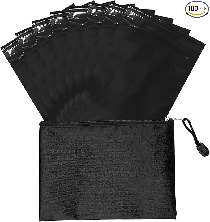 Feminine Personal Disposal Bags,100 Pack 6x8 inches Black Opaque Zip Seal Tampon disposal bags with Black Storage Bag Discreet Disposal for Tampons,Sanitary Pads,Sanitary Liners