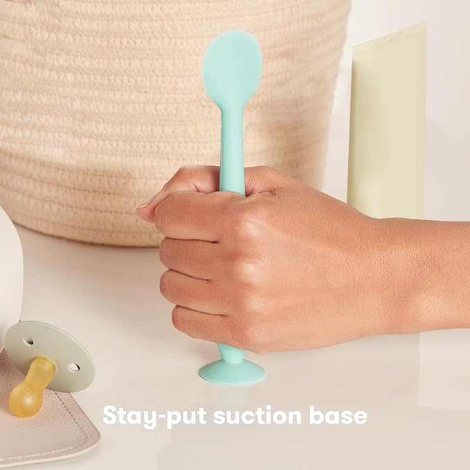 Frida Baby Diaper Cream Spatula, 100% Silicone Butt Spatula for Baby, Diaper Cream Applicator for Easy + Clean Use of Butt Paste & Diaper Rash Cream, BPA- Free, Teal