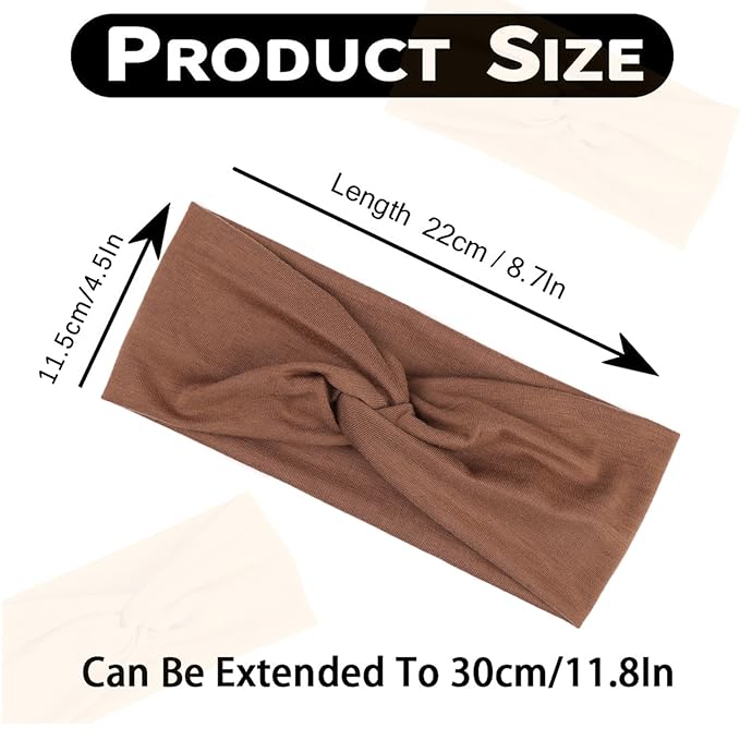 Kachanaa 6 Pcs Non-Slip Headbands for Women,Boho Hair Bands Soft Cross Elastic Head Bands Hair Accessories,Wear for Yoga Working Out Travel or Running