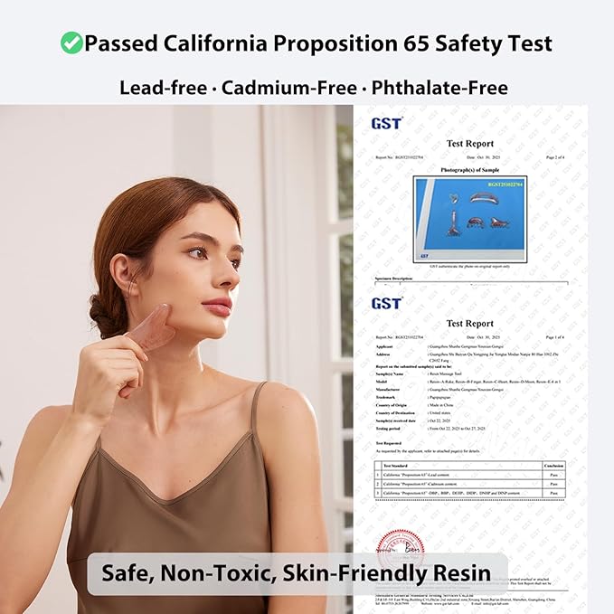 Gua Sha Tool for Face &Body,Gua Sha Sculpting Tool,Jawline Shaper Lymphatic Drainage Brush,Scalp Massage Tool&Head Scratcher,Face massagerProp 65 Tested