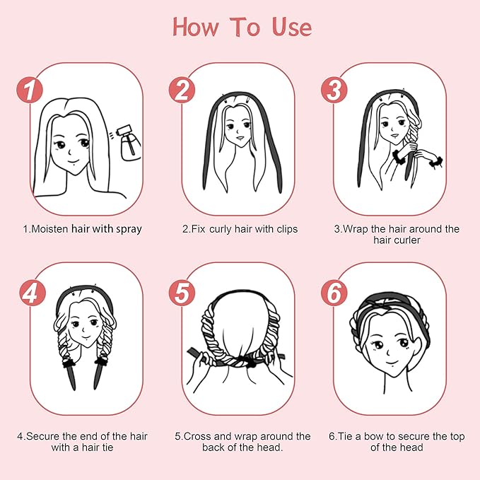 Small Heatless Curling Rod Headband - Upgraded 60" Extra Long Soft Hair Rollers to Sleep In for No Heat Curls