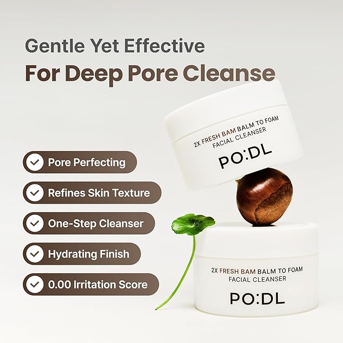 [PODL] Balm to Foam Cleanser for Makeup & Sunscreen Removal | Deep Cleansing Face Wash | Exfoliating Pore Care Sebum Control Moisture Balance | Vegan Zero Irritation | Korean Skincare 4.39 fl oz