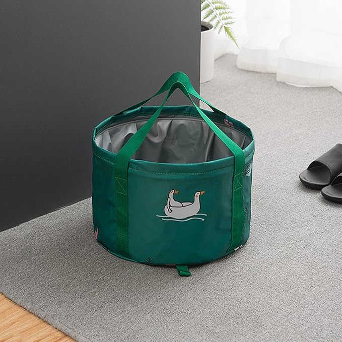 14L Collapsible Foot Soak Basin Tub Bag for Soaking Feet, Portable Pedicure Foot Spa Bath Foldable Feet Soaker Bucket for Travel Camping, SpringGreen