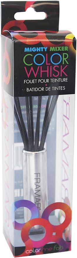 FRAMAR Mighty Mixer Hair Color Whisk - Hair Color Mixer, Color Whisks For Hair Salon – Rubberized Mini Whisk Black