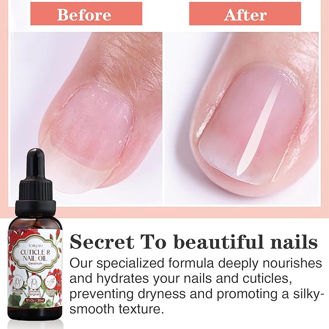 3 PCS Geranium Cuticle Oil for Nails Care, Healthier-Looking Nails, Soften Cuticles, Strengthen Nails, Hydrating Hand Oil