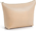 Kigeli PU Leather Makeup Bag for Women Gift Cosmetic Pouch for Purse Waterproof with PU Leather Travel Toiletry Organizer with Zipper for Women Bridesmaid Friend Gift(Flesh)