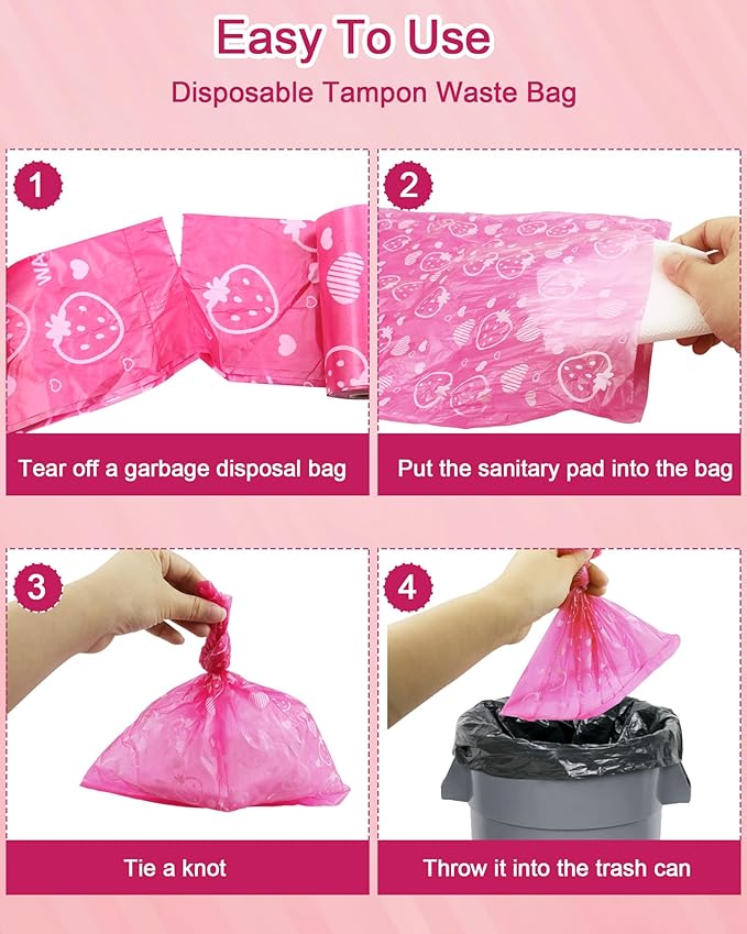 150 Pcs Sanitary Napkin Disposal Bags, ArtCute Mini Disposable Sanitary Bag Personal Care Tampons Disposal Trash Bag for Sanitary Women Privacy Handling Disposable Diaper Bags
