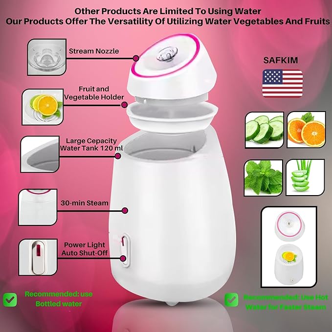 Facial Steamer,Complete Home Spa Set – Jade Roller, Gua Sha, Blackhead Remover Tools, Microfiber Hair Towel, Deep Pore Cleansing, Hydrating