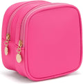 Small Makeup Pouch, Double Zipper Cosmetic Bag, Travel Makeup Bag, Cute Makeup Bag for Purse, Mini Toiletry Bag (Bubblegum)
