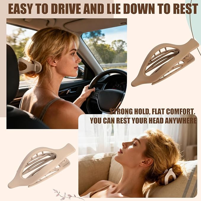 Flat Hair Clips for Women - 6 PCS French Flat Claw Clips Medium Hair Clips for Girls Large Hair Claw Clips for Thick or Thin Hair Strong Hold No Slip Hair Accessories for women (Brown)
