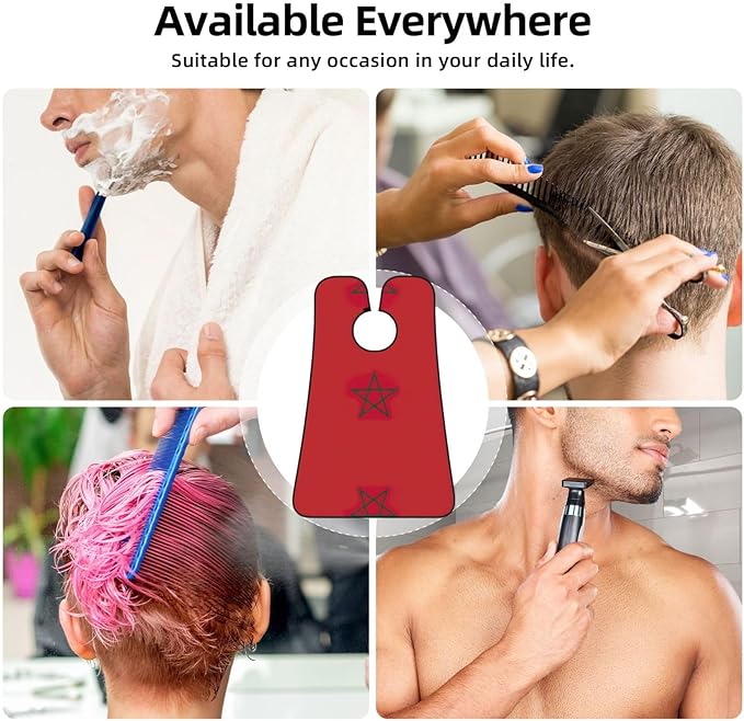 Flag Of Morocco Print Beard Bib Apron For Men, Beard Hair Catcher For Men Shaving Trimming,Beard Cape Cloth