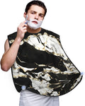 Black And White Marble Texture Print Beard Bib Shaving Apron, Beard Hair Trimming Cape Gift For Dad