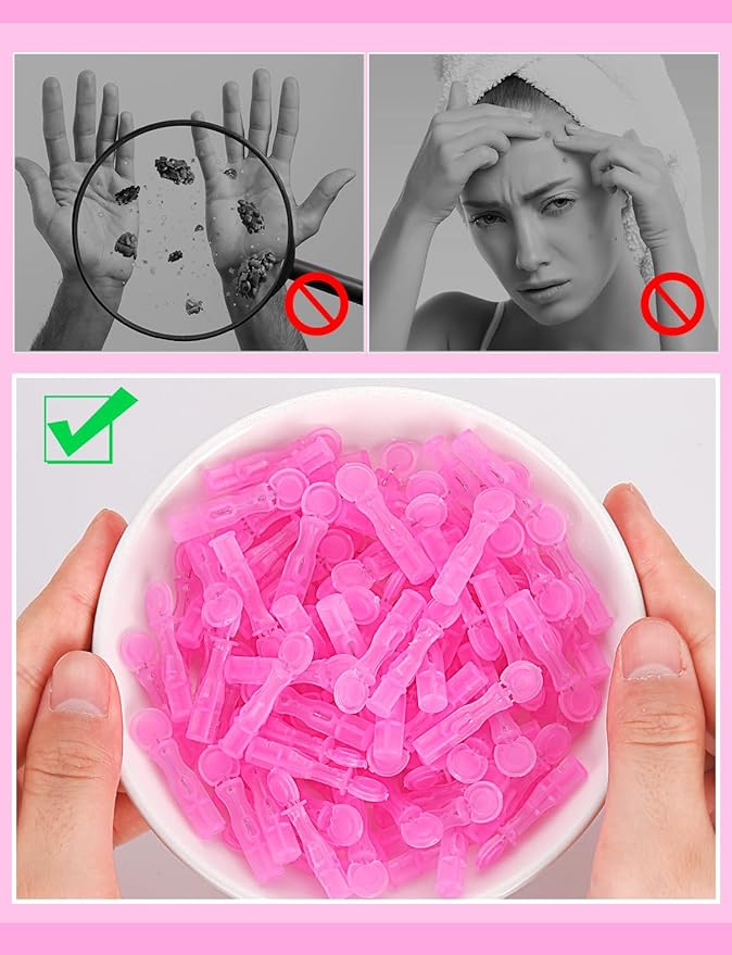 Lancets for Facial Extraction, 50 Pack Disposable Acne Needle Tools, Blackhead Removal Kit for Clear Skin
