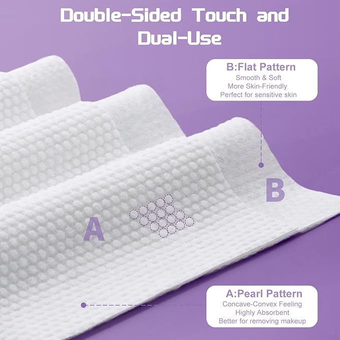 Disposable Face Towel 100 Count, Soft Cotton Face Towels, Dry Wipes Facial Cloths Towelettes for Washing and Drying, Lint Free Facial Tissue for Skincare, Makeup Remover and Cleansing