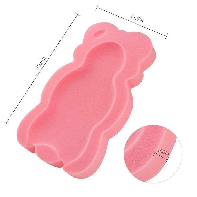 Baby Bath Cushion Infant Bath Mat, Pad & Sponge for Toddler, Infant & Newborn (Pink-Style4)