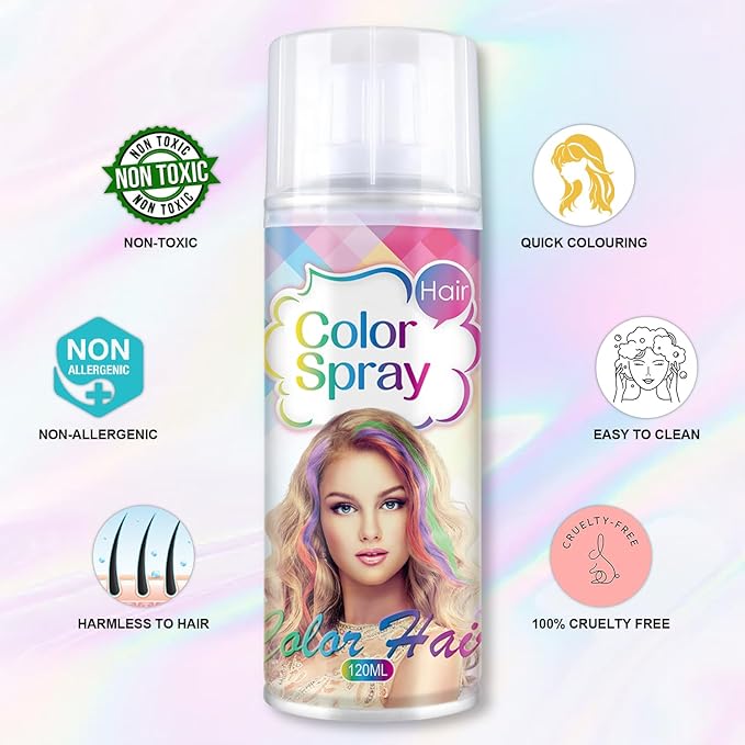 Temporary Hair Color Spray, Blonde One-Time Use Hair Color Dye for Women and Kids, Disposable Natural Hair Dye-On 1-Day Washable for Cosplay Party DIY,Christmas Party, Halloween (Blonde)