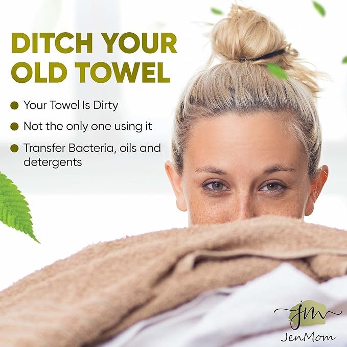 Disposable Face Towels – 50 XL 10” x 12” Biodegradable Dry Wipes for Sensitive Skin | Soft, Lint-Free, Fragrance-Free & Vegan Facial Cleansing Towels | Chemical-Free Makeup Remover Wipes