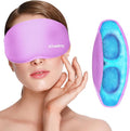 Cooling Eye Mask, Cold Eye Mask for Puffiness, Reusable Ice Eye Masks for Dark Circles, Puffy Eyes, Relieve Migraines and Headaches with Gel Eye Masks Therapy, Long-Lasting Comfort (Purple of 3D)