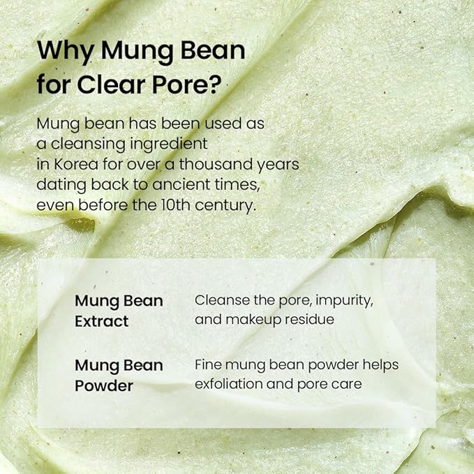 beplain Mung Bean pH-Balanced Cleansing Foam (5.4fl.oz/160ml) | Fragrance-Free | Non-Comedogenic Tested | Deep Pore Facial Cleanser | Suitable for Sensitive Skin | Face Mask Cleanser | Korean Skincare