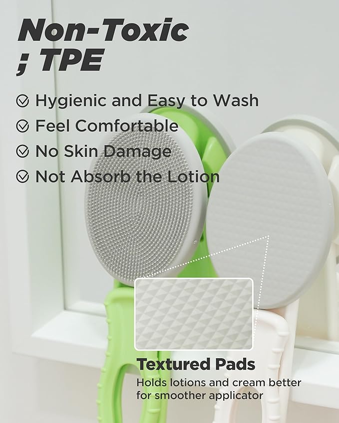 Lotion Applicator Refill Replacement Pads - Lotion, Cream & Ointment Applicator for Hard-to-Reach Areas, Easy-to-Clean, Includes 2 Types of Pads