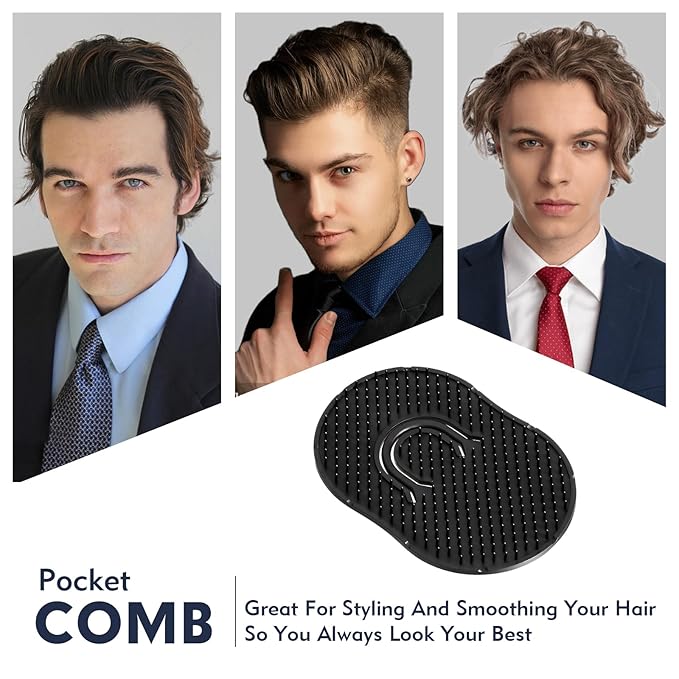 12Pcs Pocket Combs for Men, Soft Portable Hand Comb, Shampoo Scalp Beard Combs Massage Pocket Comb for Men