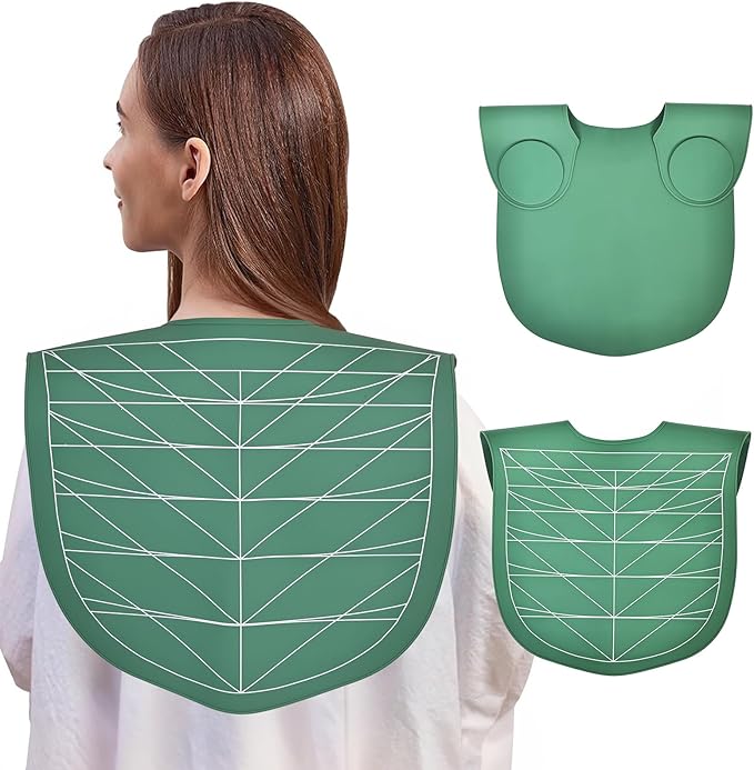 Professional Hair Cutting Cape with Geometric Grid Pattern, Longer Silicone Waterproof Cutting Mat,Neck Guide