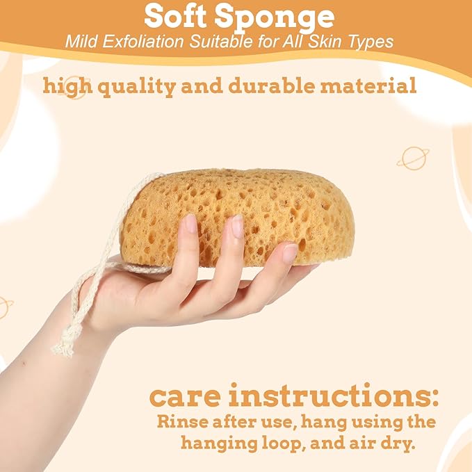Shower Sponge, 2 Pcs Large Bath Sponges for Shower Body Scrubber Soft Loofah Exfoliating Sponge for Women Men Home Bathroom Face Body Washing Bathing Deep Cleansing