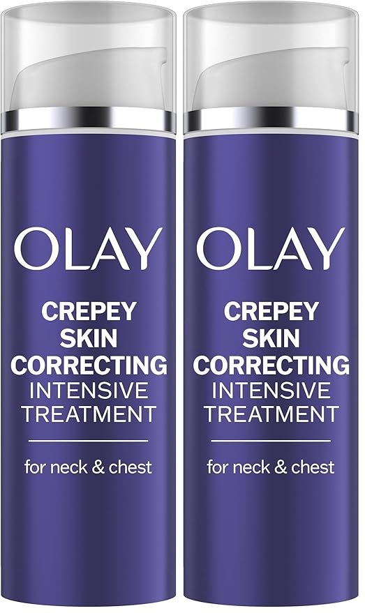 Olay Treatment Cream Intensive Crepey Skin Correcting for Neck & Chest with Retinol24,Vitamin B3 Complex,Deeply Hydrates,Renews & Smoothes Skin,1.7 fl oz,(Pack of 2)