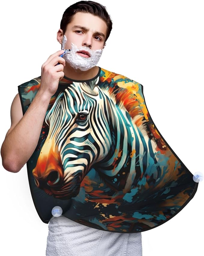 Ice Hockey Print Print Beard Bib Shaving Apron, Beard Hair Trimming Cape Gift For Dad