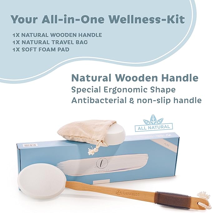 Bamboo Back Brush - Eco-Friendly Long Handled Lotion Applicator - Moisturizing - SKIN CLEANING BRUSH