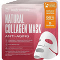 Body Restore Korean Bio-Cellulose Collagen Face Mask (5 Pack) – Anti-Aging Mask with Hyaluronic Acid & Centella Asiatica – Hydrating Facial Mask for Fine Lines, Wrinkles & Firming – K-Beauty Skincare