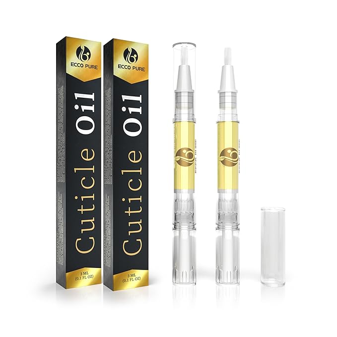 2-Pack Cuticle Oil Pen - Nail Cuticle Protector - Professional Manicure and Pedicure Set Accessory - Acrylic Nail Art Accessory - Strengthener and Softener - Contains Vitamin E