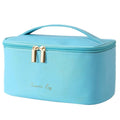 Meiyuuo Makeup Bag Large Cosmetic Bags for Women Girls Cute Travel Zipper Pouch Toiletry Organizer for Beauty Essentials Waterproof (Bright Blue)