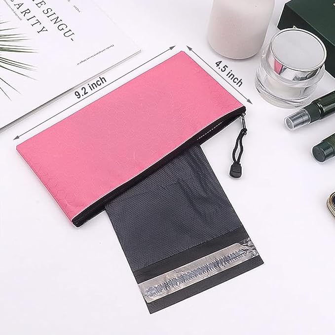 Sanitary Napkin Disposal Bags, Feminine Personal Disposal Bags, 200pcs Grey Opaque Bags and 2pcs Pink Sanitary Napkin Storage Bags for Sanitary Disposal, Tampons, Pads, and Liners