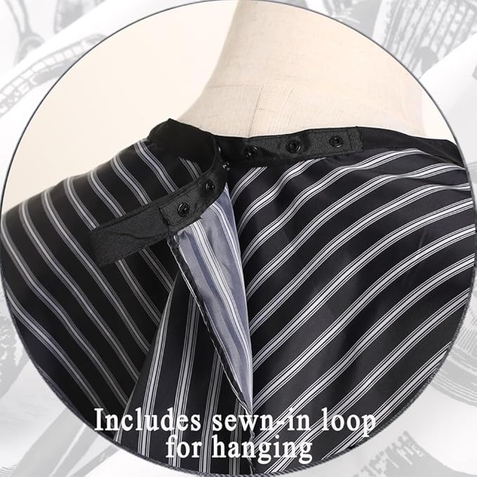 Professional Hair Cutting Cape with Adjustable Snap Closure, Salon Barber Cape,Waterproof Hairdressing Salon Cape Black Stripes