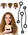 BONNET QUEEN Heatless Hair Curler Set (3Pcs), Heatless Curls Overnight with Satin Hair Rollers, All-in-One Curling Rod for Hair Curlers to Sleep In, Black(For Tight Curls)