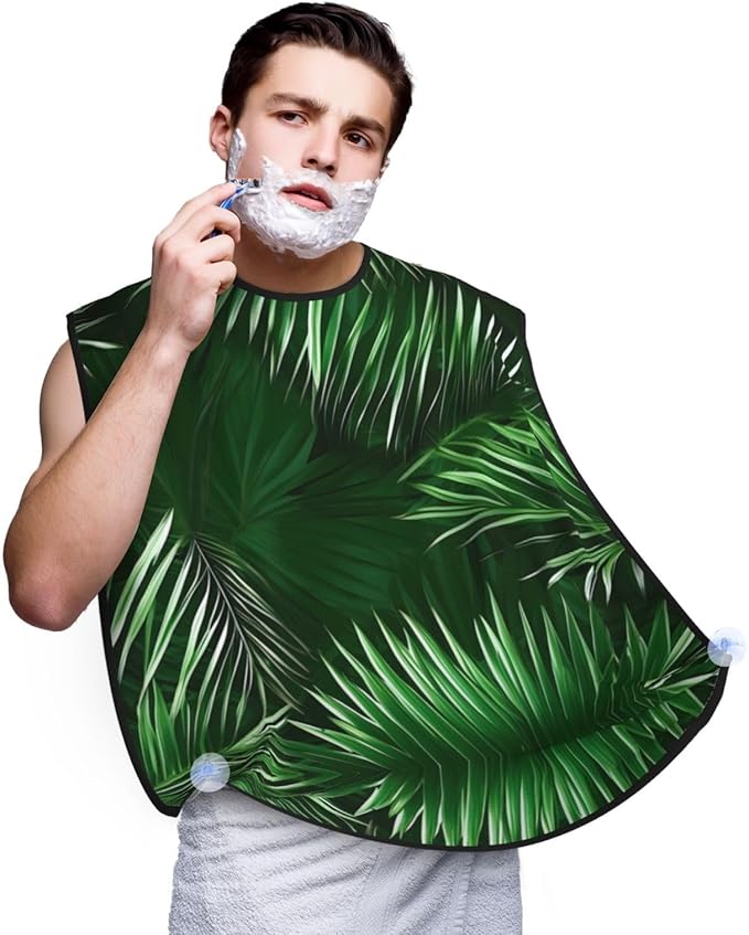 Pinks Cherry Blossoms Print Beard Bib Shaving Apron, Beard Hair Trimming Cape Gift For Dad